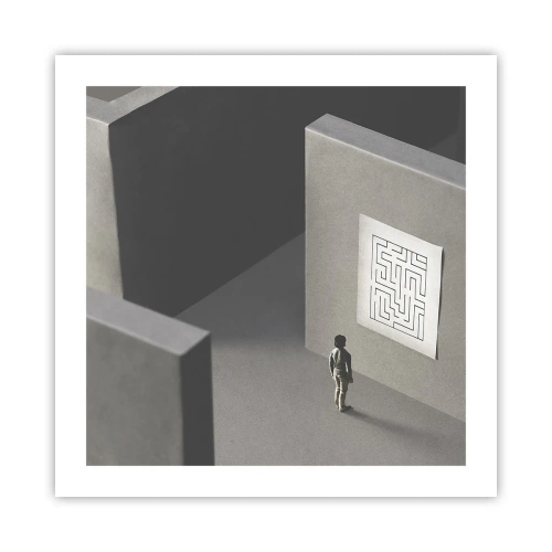 Poster - Maar waar ben ik? - 50x50 cm