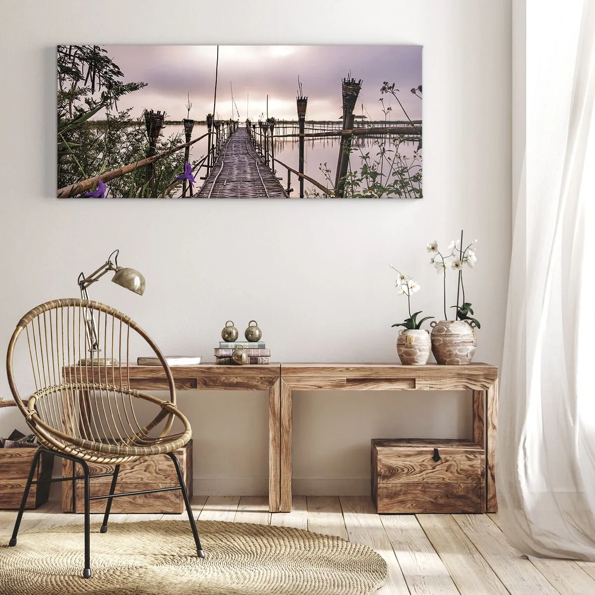 Schilderen op canvas - Rust en stilte van Azië - 120x50 cm