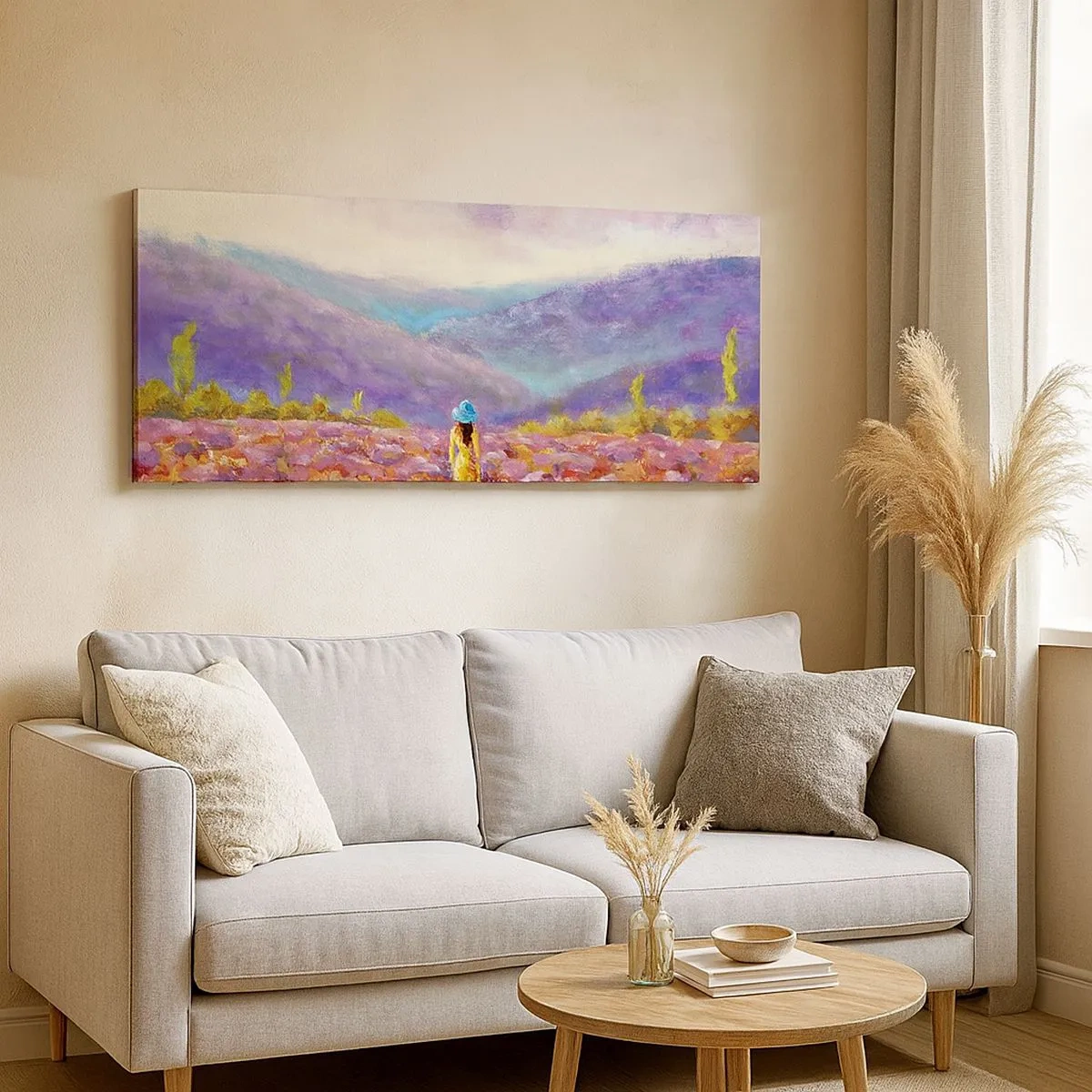 Schilderen op canvas - In een lavendelwereld - 100x40 cm