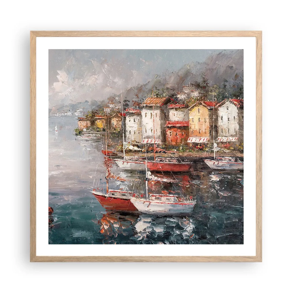 Een poster in een licht eiken lijst - Romantisch toevluchtsoord - 60x60 cm