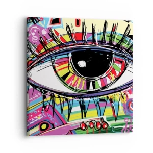 Schilderen op canvas - Kleurrijk oog - kleurrijke ziel - 30x30 cm