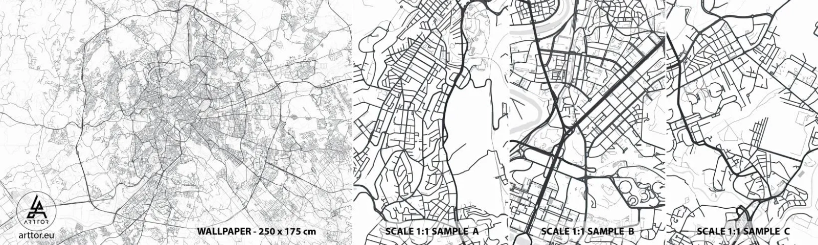 Fotobehang Monster Zelfklevend Deluxe Sticker - Romeinse cirkel - Stad, Stadskaart, Rome - 100x30 cm