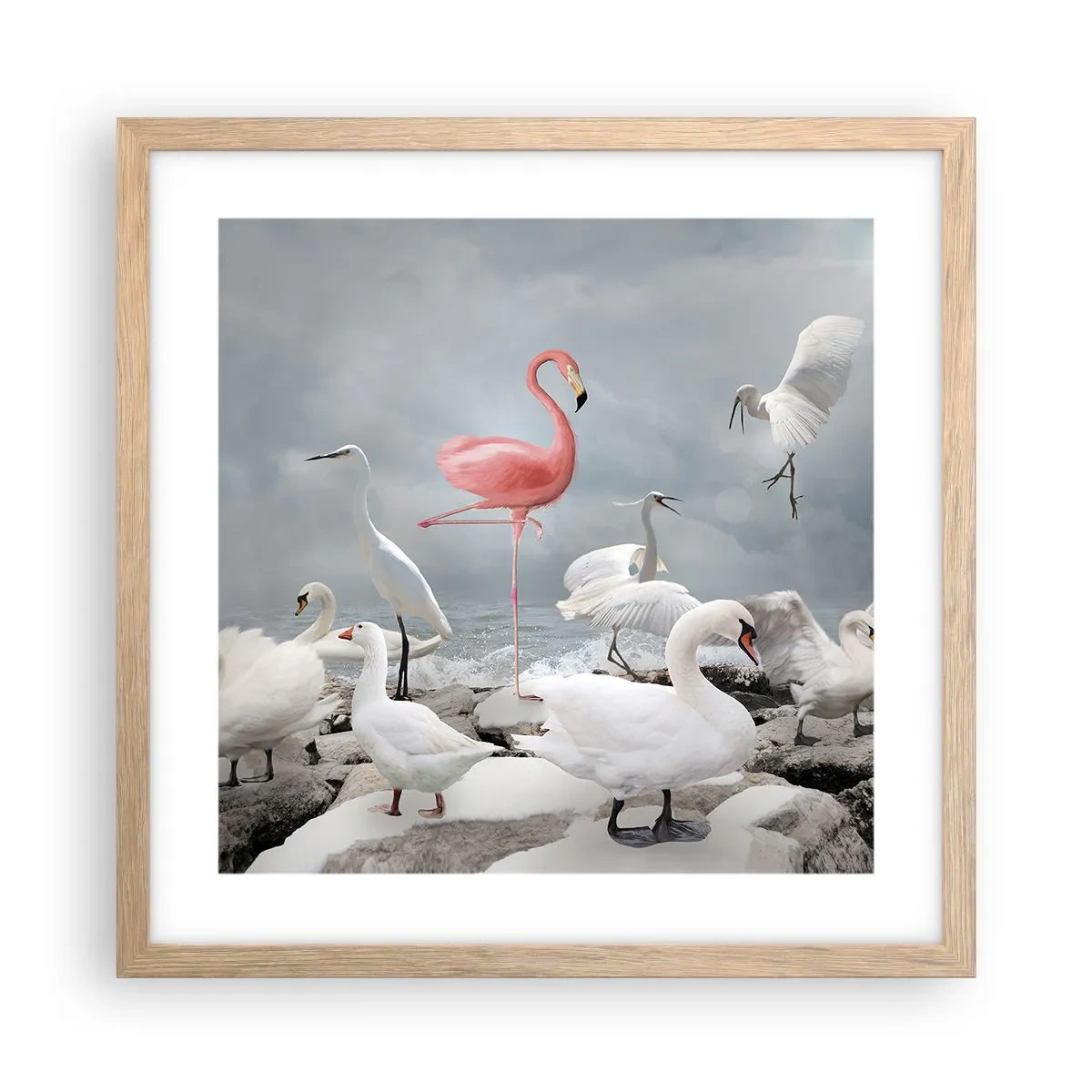 Een poster in een licht eiken lijst - Hoe ben ik hier terecht gekomen? - 40x40 cm