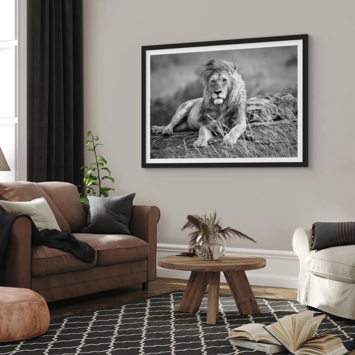 Poster in een zwarte lijst - Koninklijke siësta - 91x61 cm