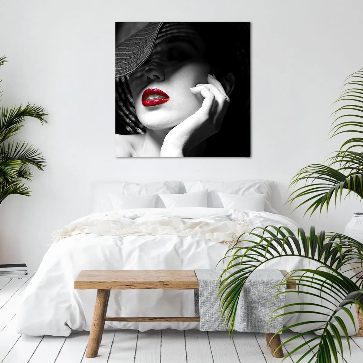 Schilderen op canvas - Een studie in scharlaken - 70x70 cm