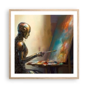 Een poster in een licht eiken lijst - De kunst van de toekomst - 60x60 cm