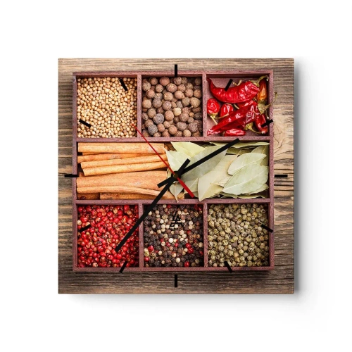Wandklok - Klok - Volgorde van vormen, boeket van aroma's - 40x40 cm