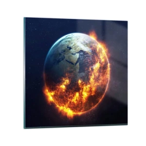 Schilderen op glas - De vlam van de Apocalypse - 30x30 cm