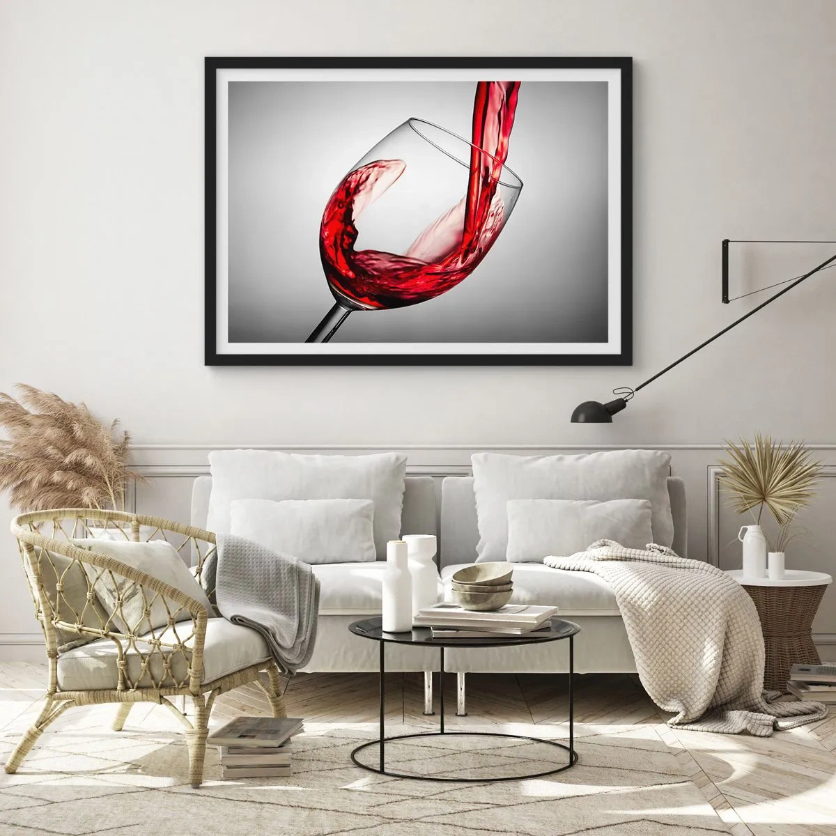 Poster in een zwarte lijst - Kleur - beweging - geluid - 70x50 cm