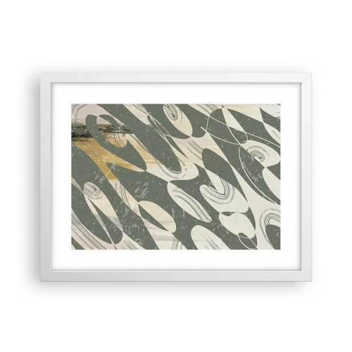 Poster in een witte lijst - Ritmische abstractie - 40x30 cm
