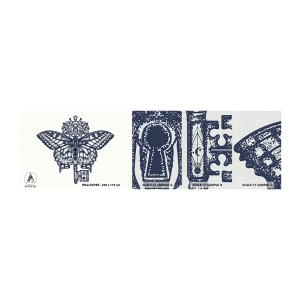 Fotobehang Monster Premium Canvas - Alle geheimen van het hart - Abstractie, Vlinder, Sleutel - 100x30 cm