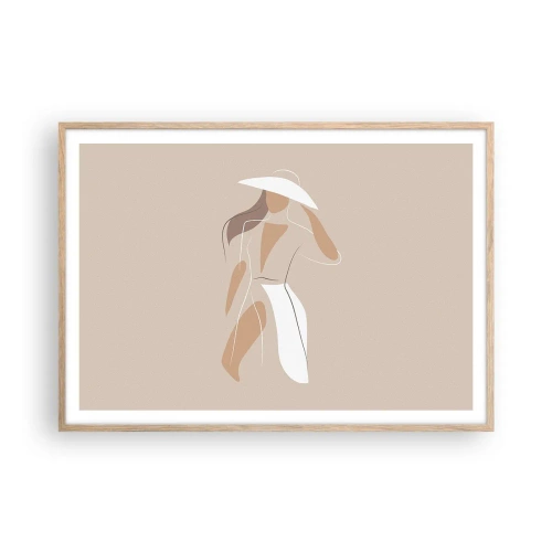 Een poster in een licht eiken lijst - Mode is leuk - 100x70 cm