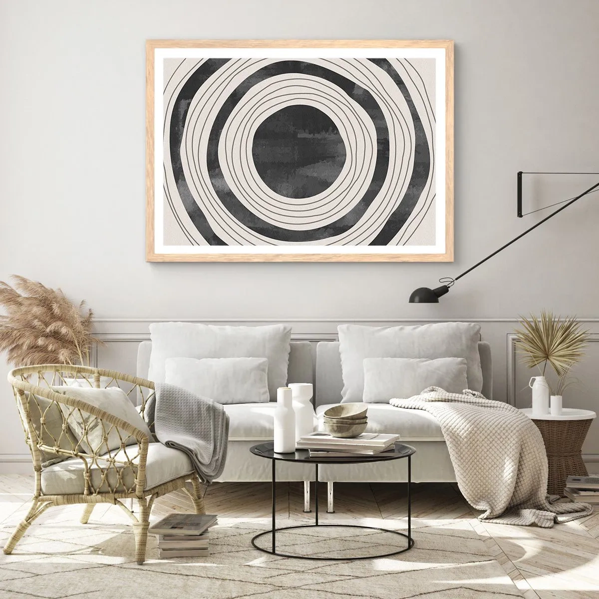 Een poster in een licht eiken lijst - Precies op het punt - 91x61 cm