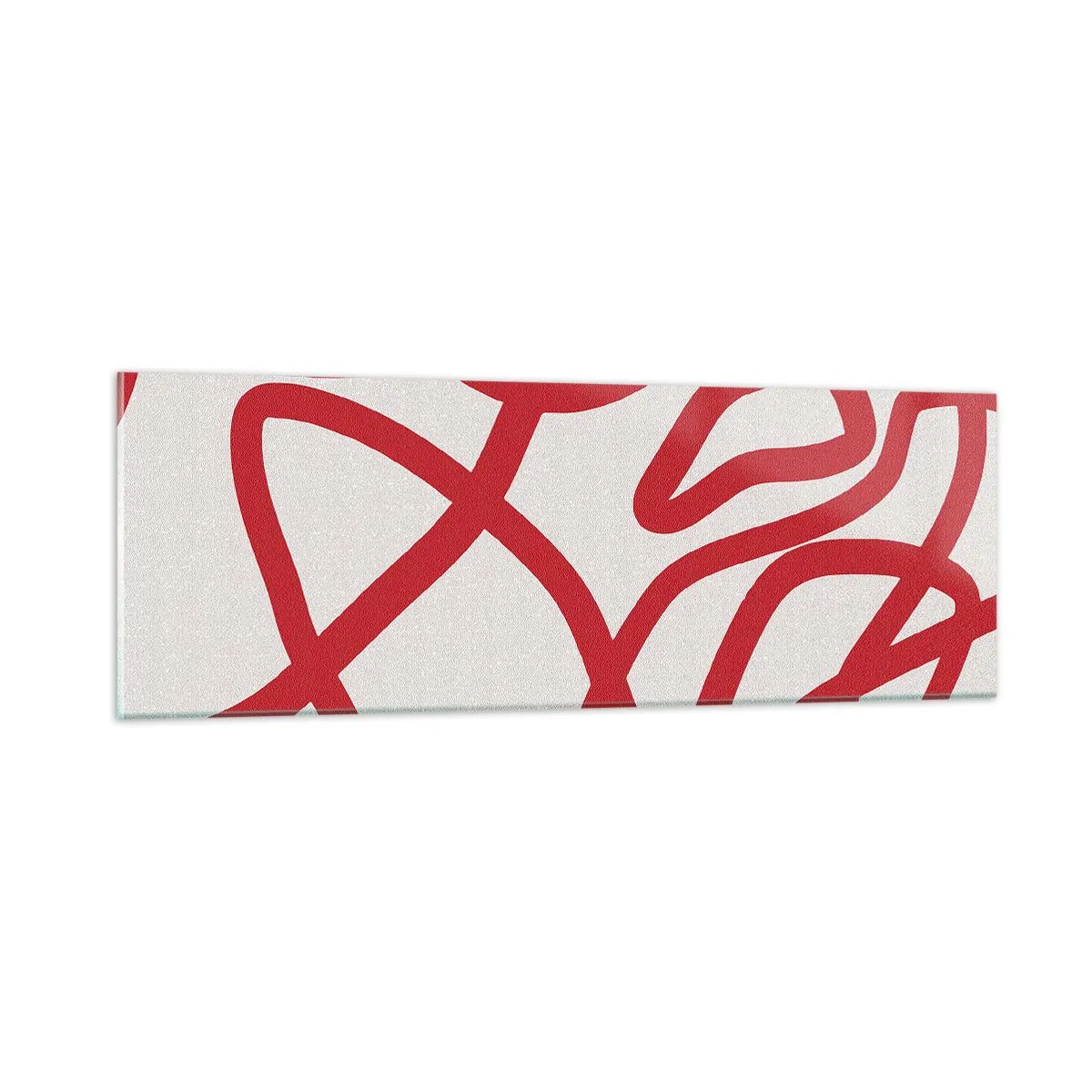 Schilderen op glas - Rood op wit - 90x30 cm