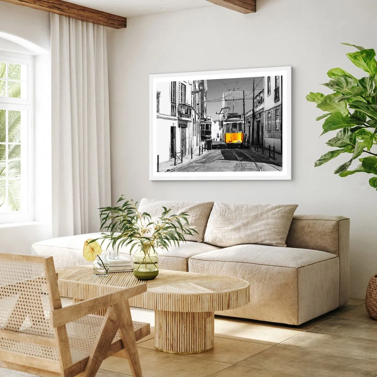 Poster in een witte lijst - De geest van Lissabon - 70x50 cm