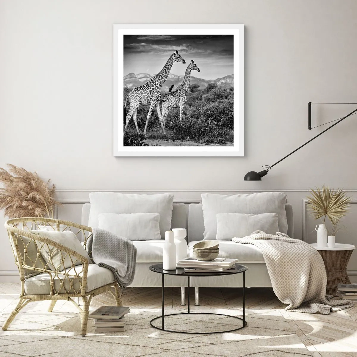 Poster in een witte lijst - Hoge sferen in Afrika - 30x30 cm