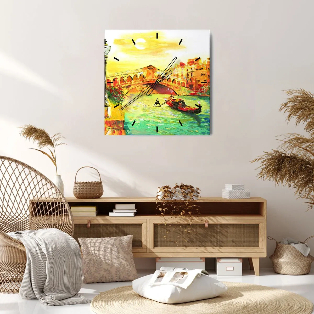 Wandklok - Klok - Een pelgrimstocht van geliefden - 40x40 cm