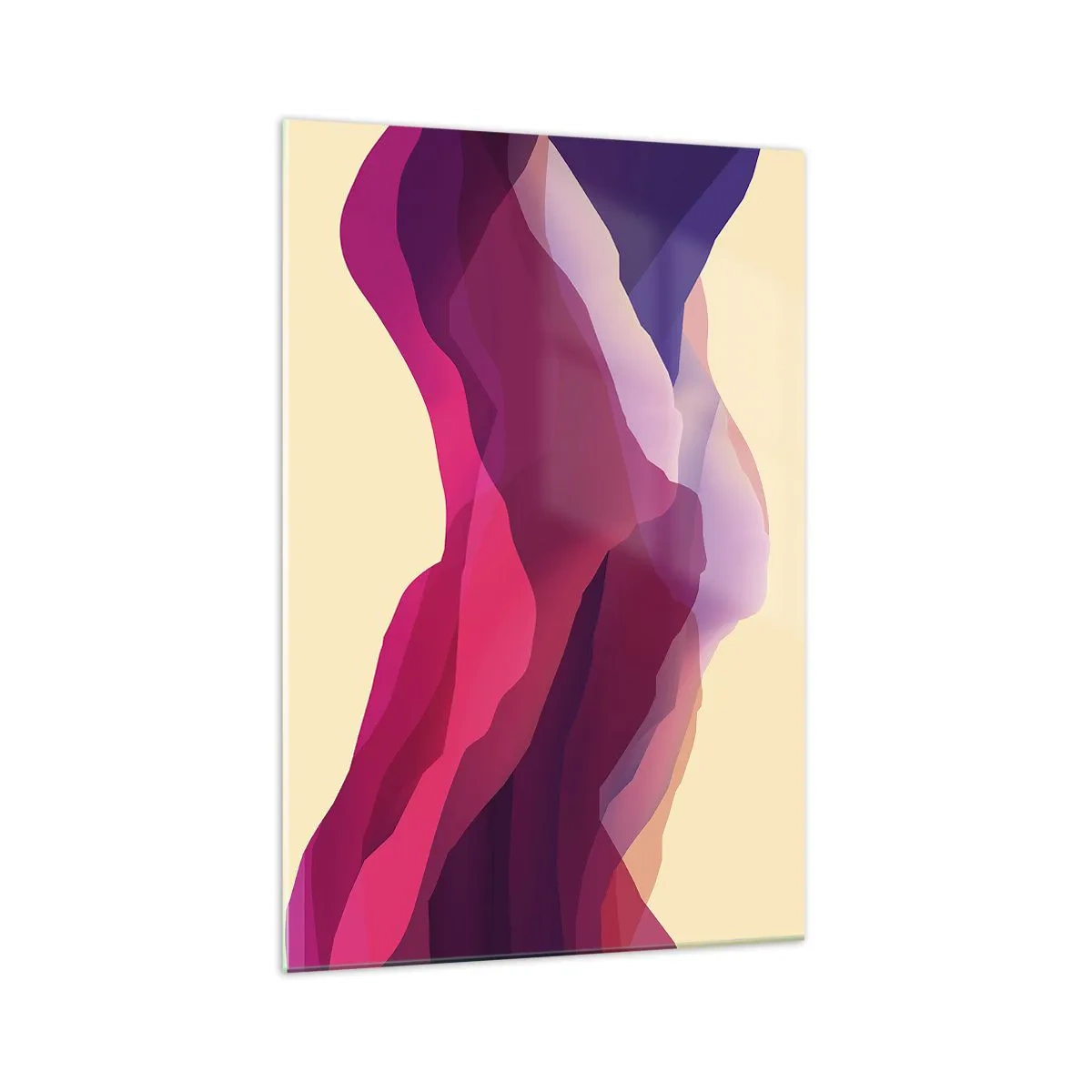 Schilderen op glas - Paarse golven - 70x100 cm