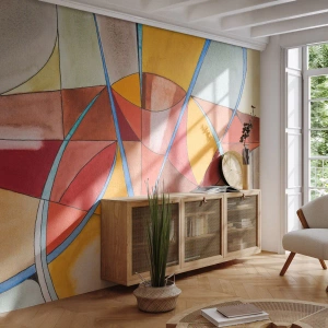 Zelfklevend Fotobehang Deluxe Sticker - Carrousel, de droomcarrousel - Abstractie, Deel, Modern patroon - 100x70 cm