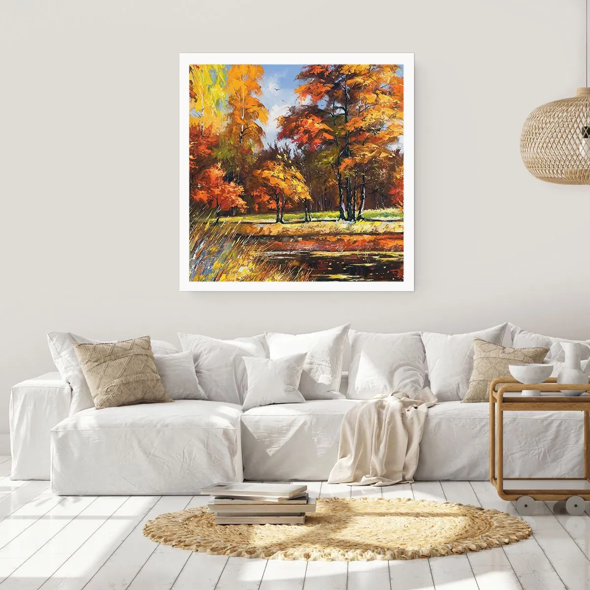 Poster - Landschap in goud en brons - 60x60 cm