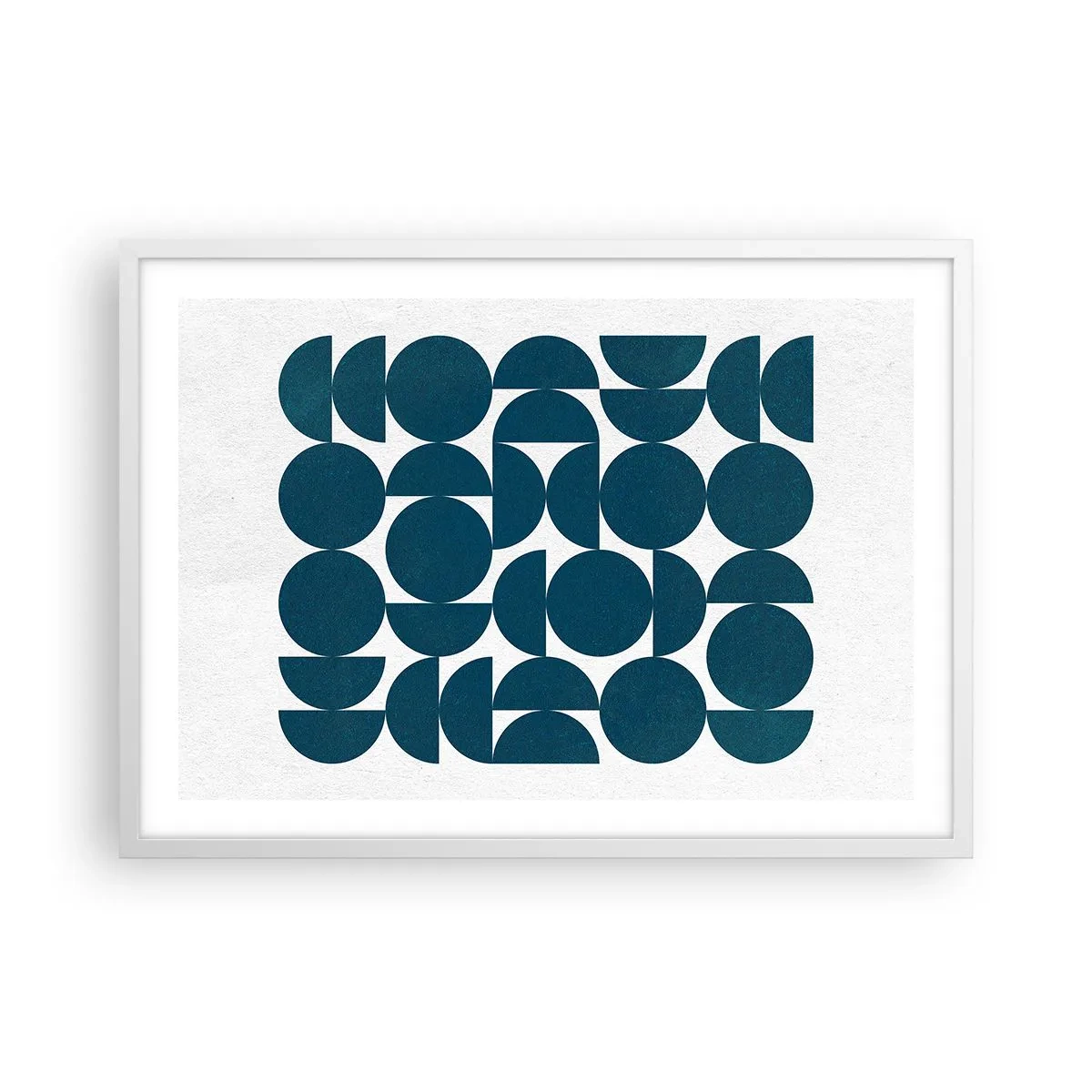 Poster in een witte lijst - Cirkels en halfcirkels - 70x50 cm