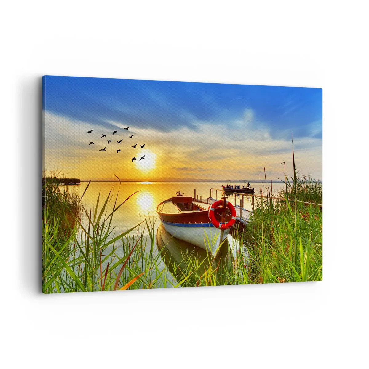 Schilderen op canvas - De aalscholvers vliegen al weg - 120x80 cm