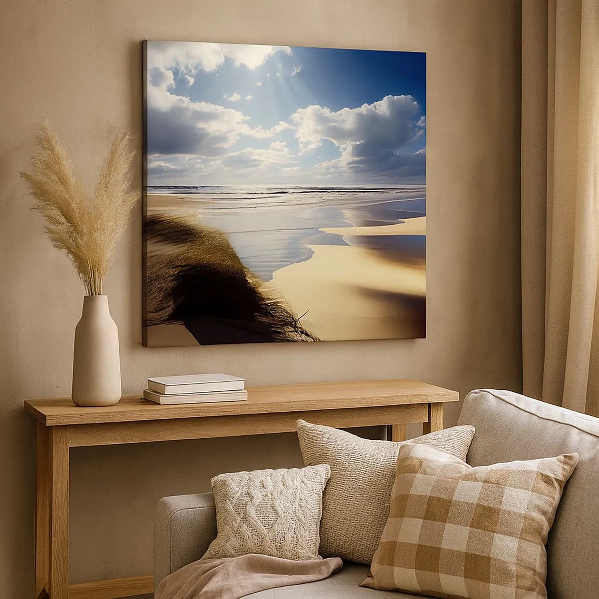 Schilderen op canvas - Strand, wild strand - 30x30 cm