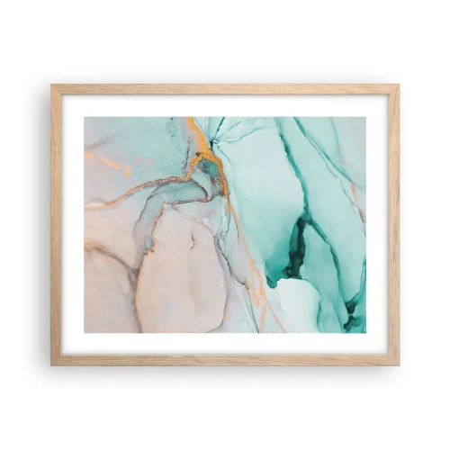 Een poster in een licht eiken lijst - Een dans van vormen en kleuren - 50x40 cm