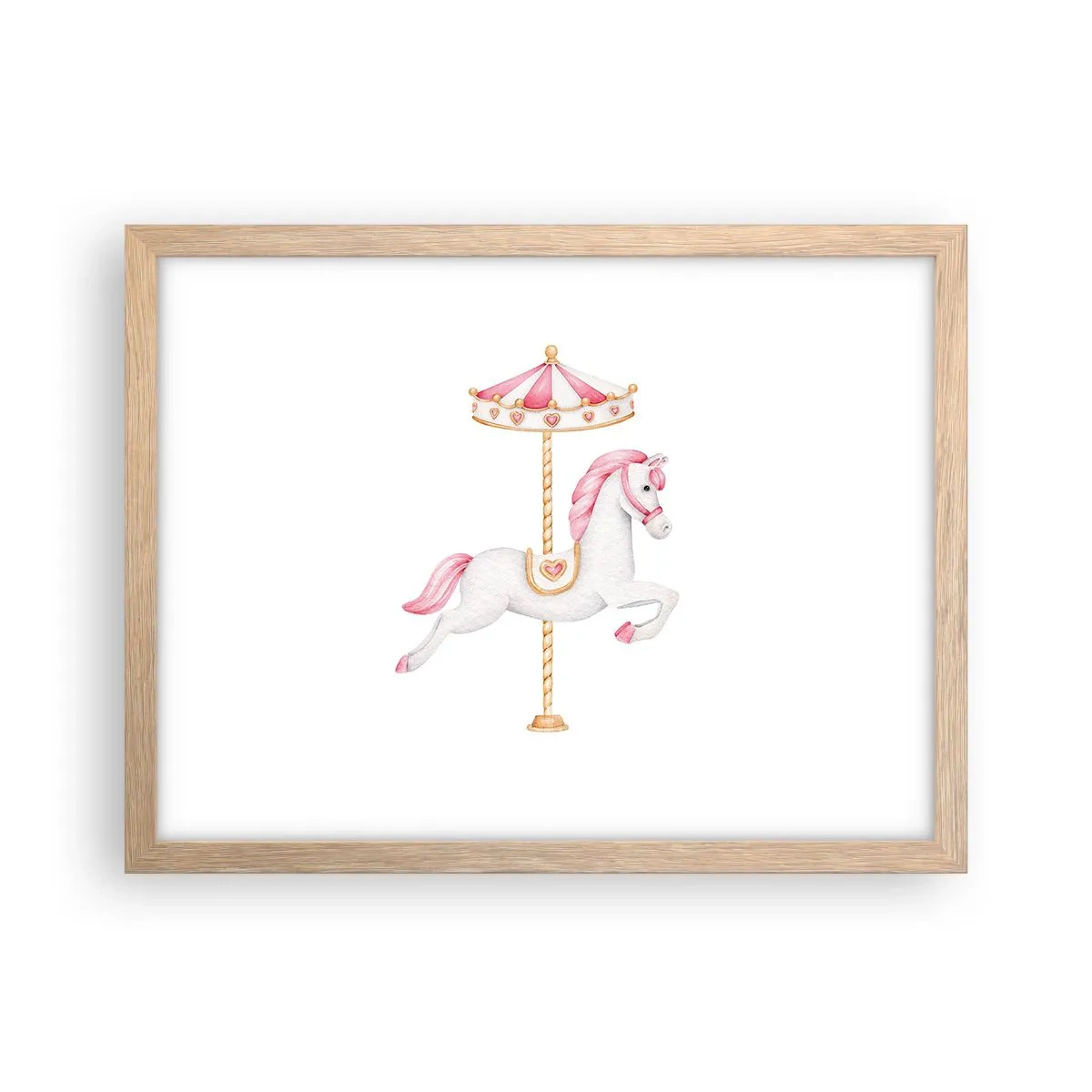 Een poster in een licht eiken lijst - Hij raakte de grond rennend - 40x30 cm