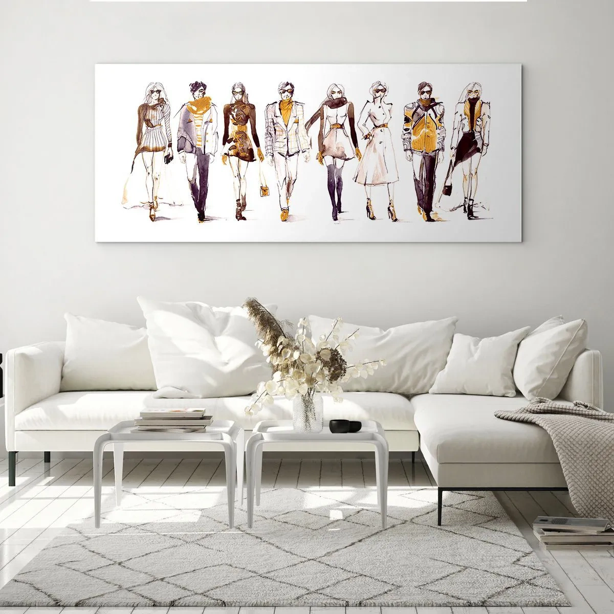 Schilderen op glas - Casual chic, casual elegantie - 90x30 cm