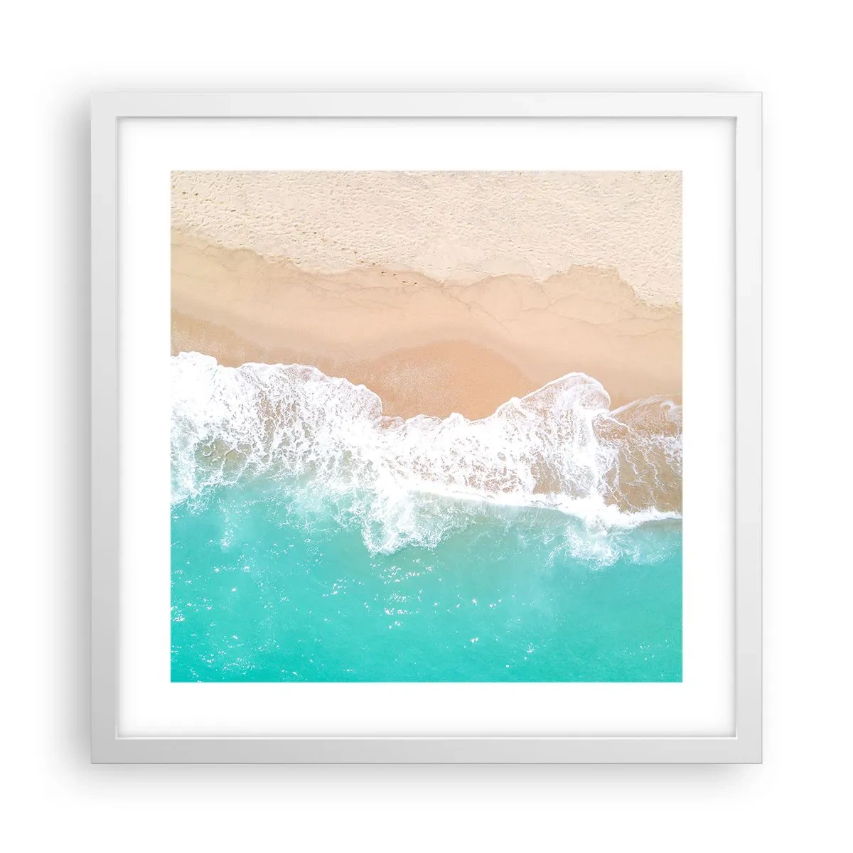 Poster in een witte lijst - Een strelende aanraking - 40x40 cm