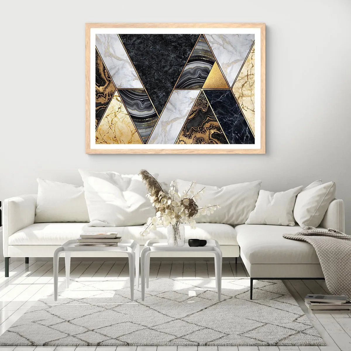 Een poster in een licht eiken lijst - Steen bij steen - 91x61 cm