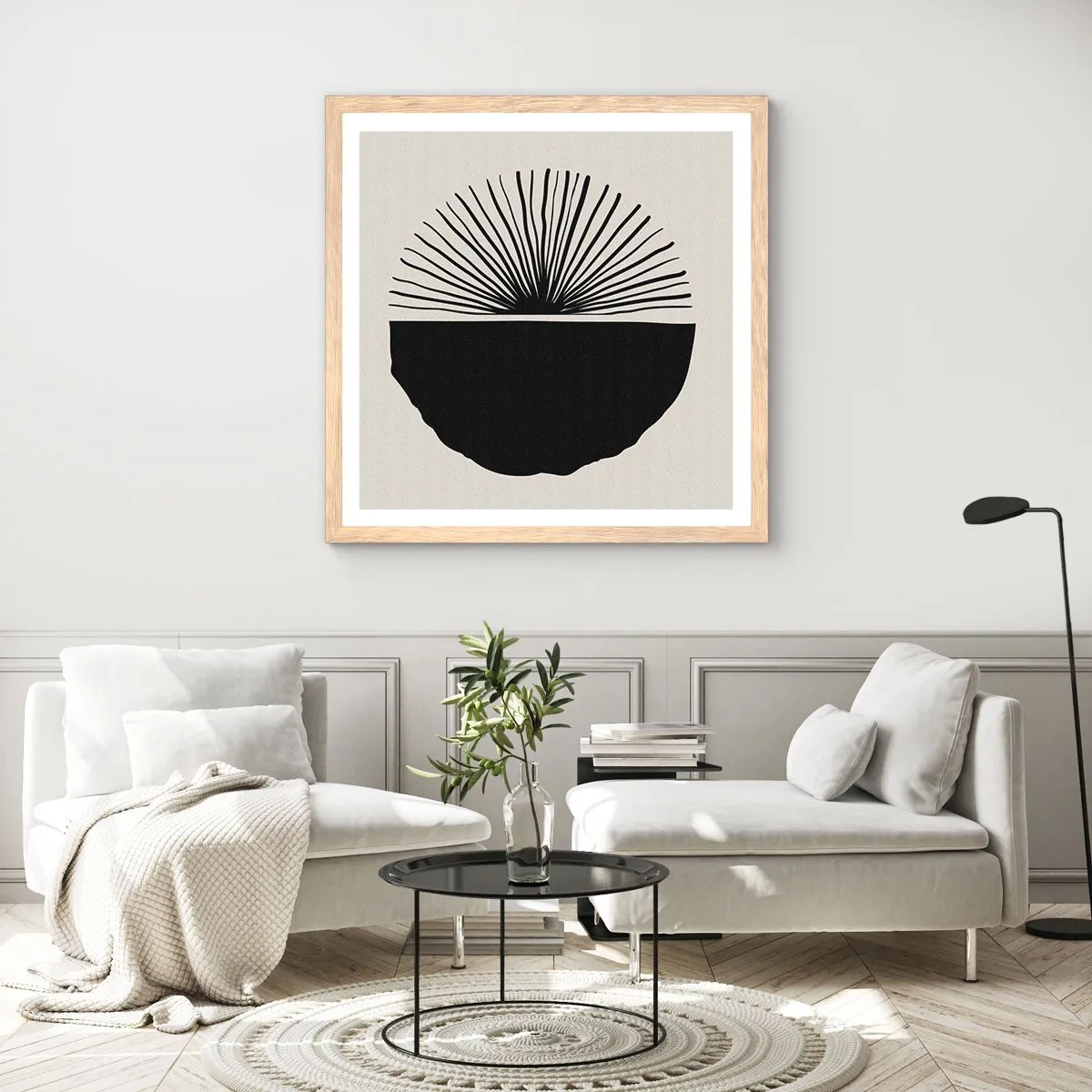 Een poster in een licht eiken lijst - Een scala aan mogelijkheden - 30x30 cm