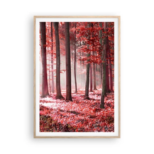 Een poster in een licht eiken lijst - Rood is net zo mooi - 70x100 cm