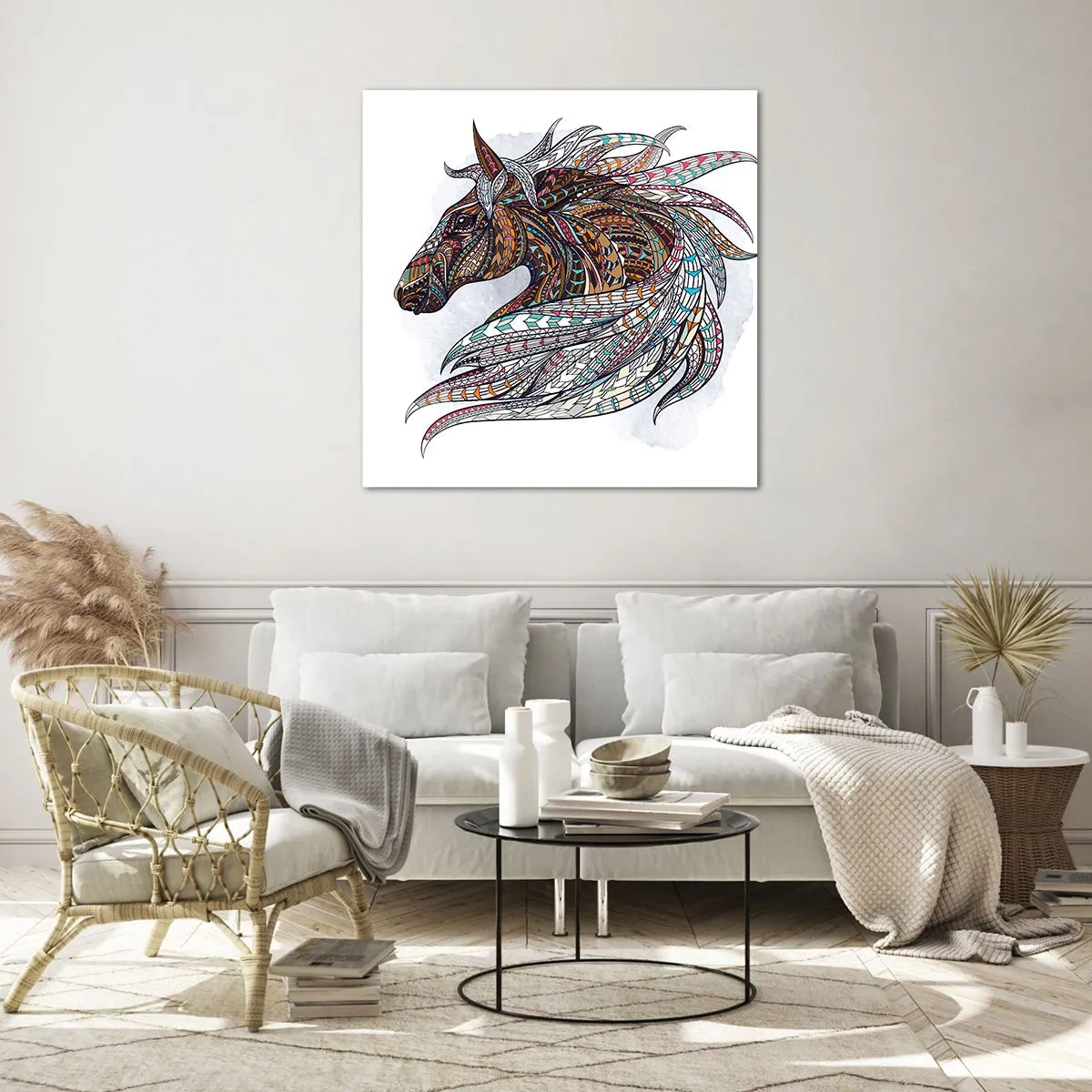 Schilderen op glas - Keltisch strijdersros - 70x70 cm