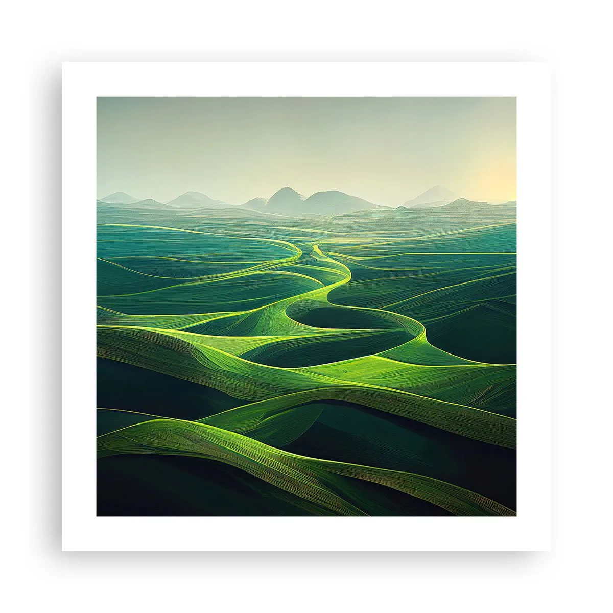 Poster - In de groene dalen - 50x50 cm