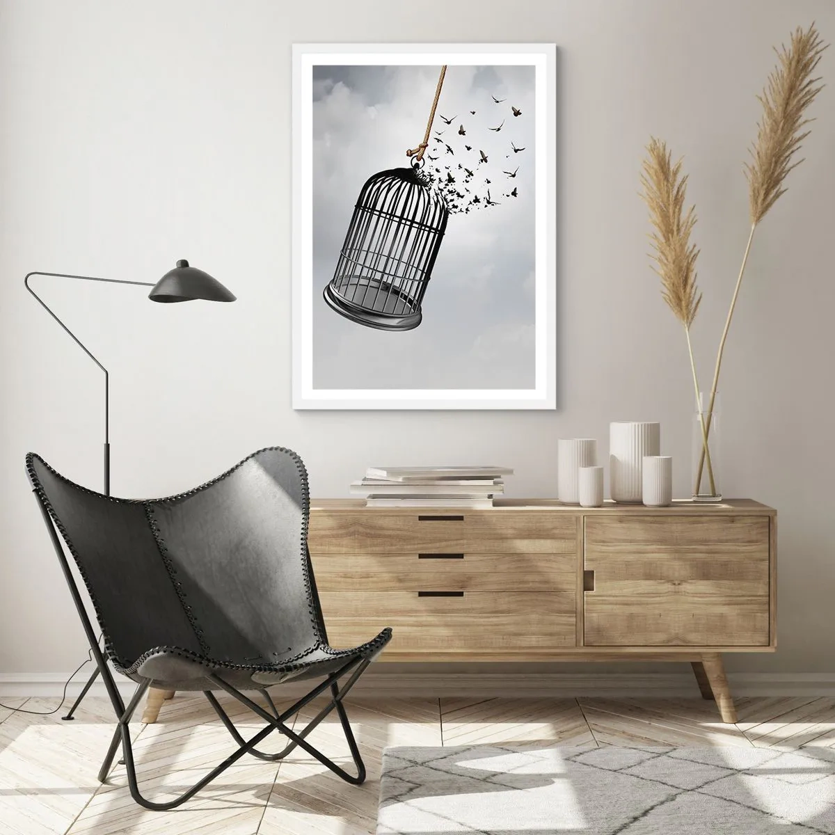 Poster in een witte lijst - Geloof ... Hoop ... Vrijheid! - 30x40 cm