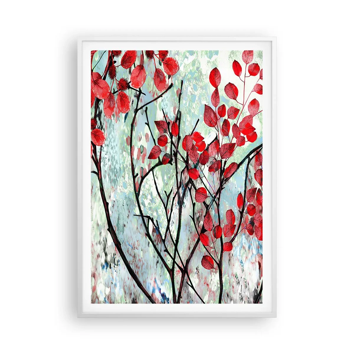 Poster in een witte lijst - Boom in scharlaken - 70x100 cm