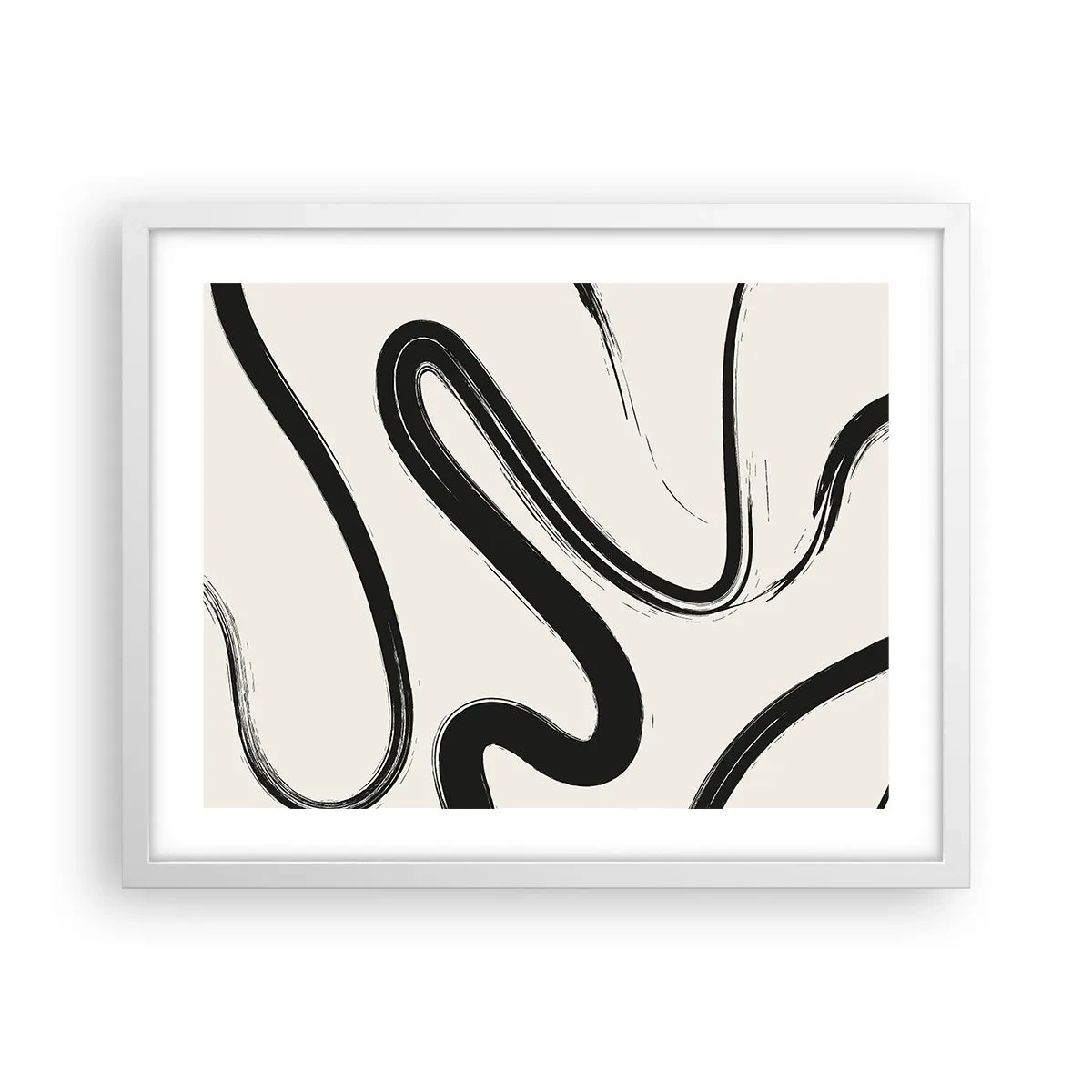 Poster in een witte lijst - Zwart-wit eigenzinnigheid - 50x40 cm