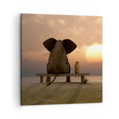 Schilderen op canvas - Het is goed om samen stil te zijn - 60x60 cm