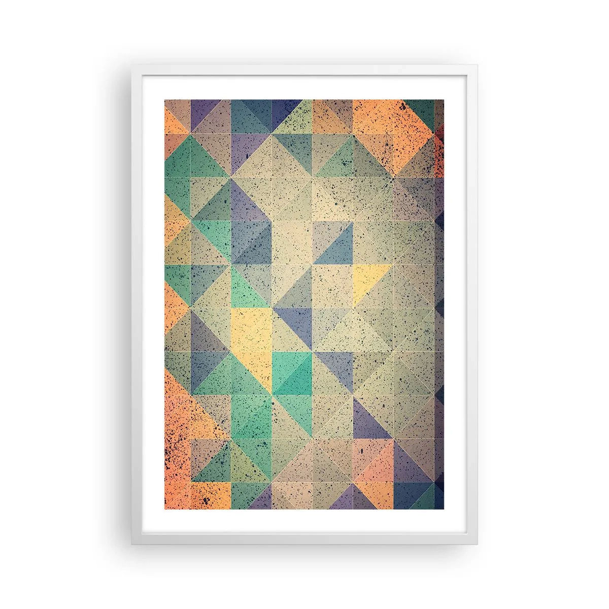 Poster in een witte lijst - Republiek van driehoeken - 50x70 cm