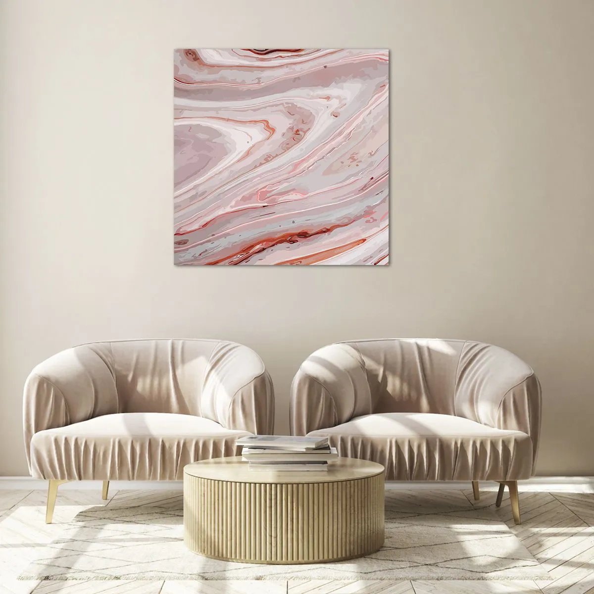 Schilderen op glas - Roze vloeistof - 50x50 cm