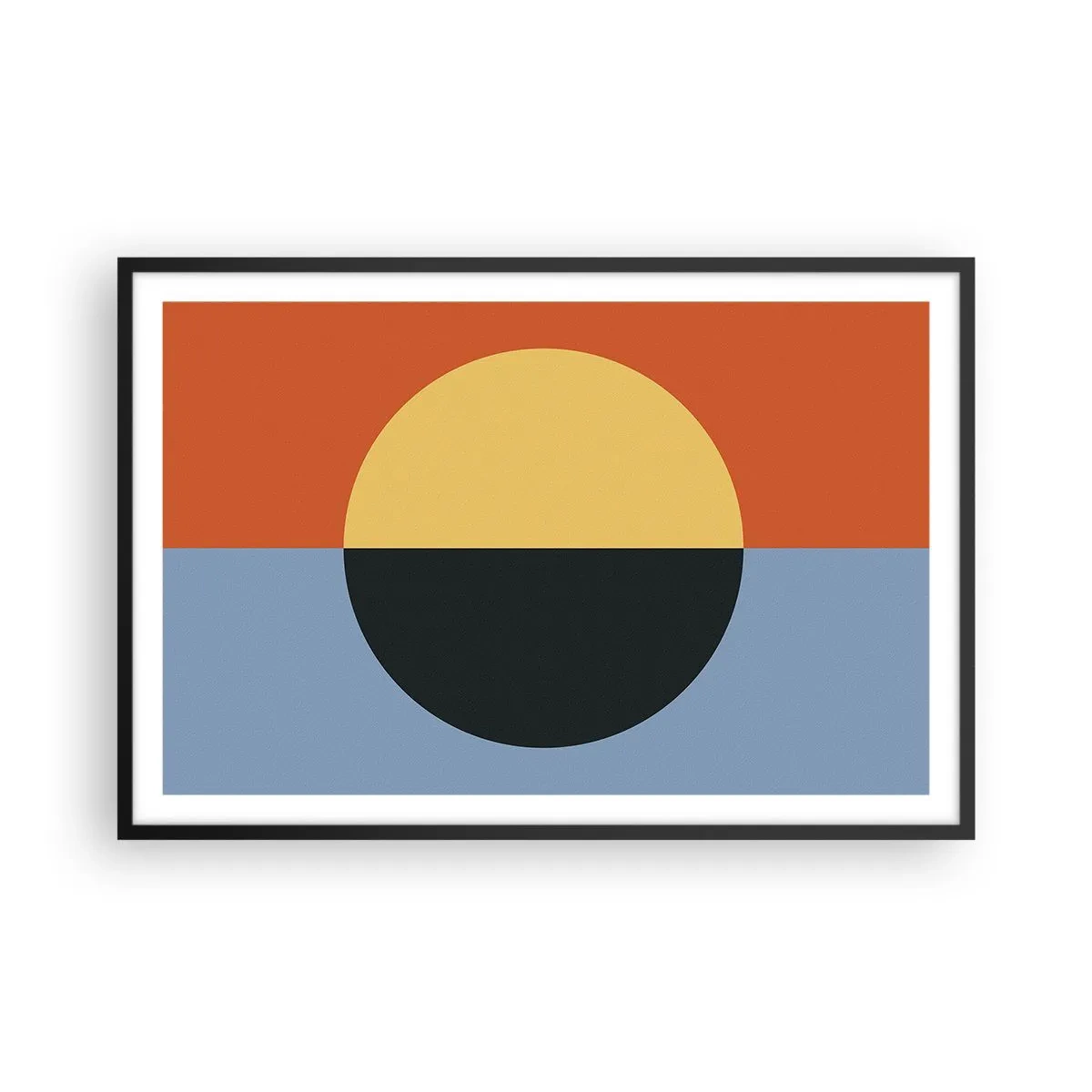 Poster in een zwarte lijst - Een compositie van warmte en koelte - 91x61 cm