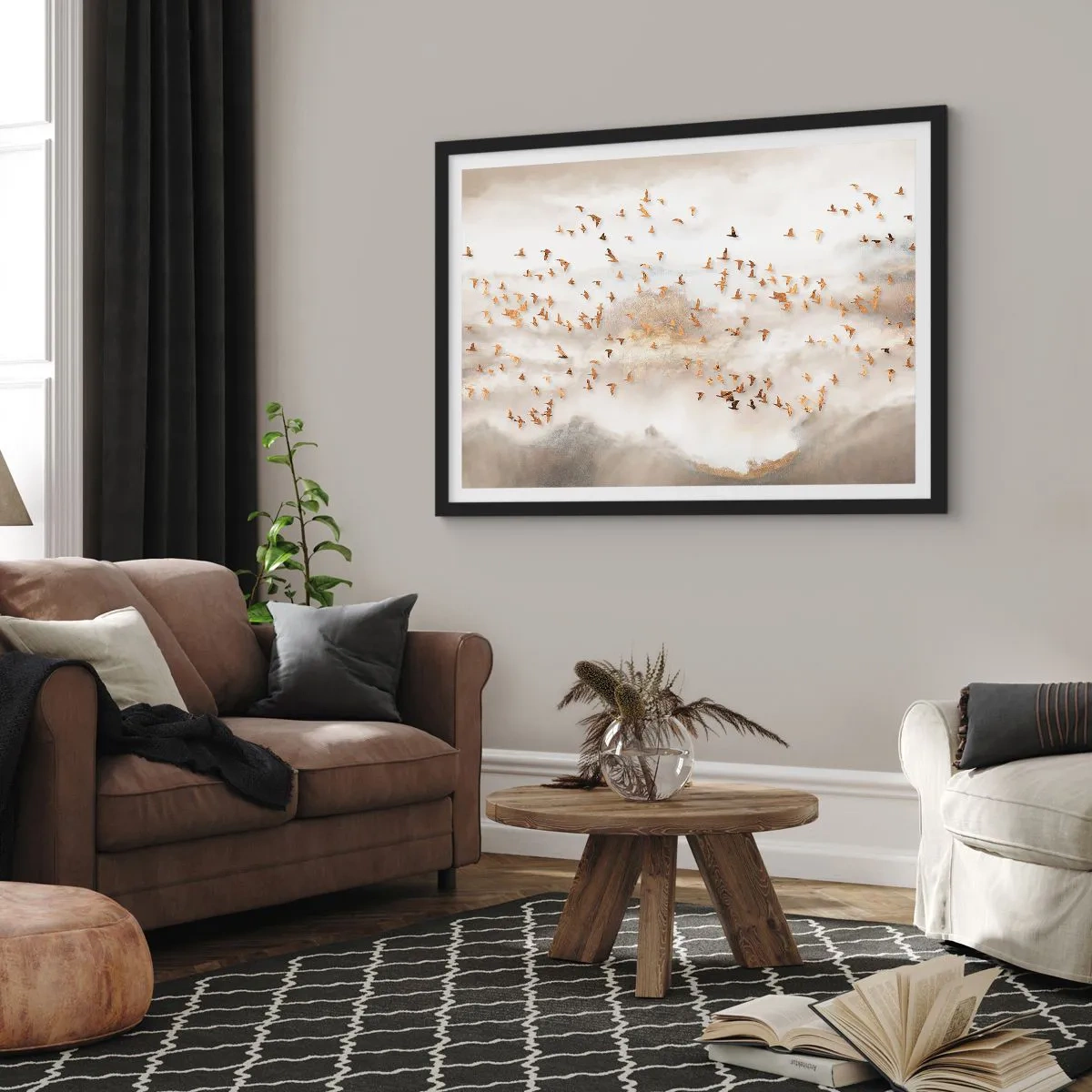 Poster in een zwarte lijst - Het is tijd… - 100x70 cm