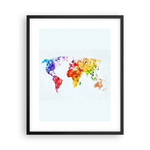 Poster in een zwarte lijst - Alle kleuren van de wereld - 40x50 cm