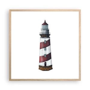 Een poster in een licht eiken lijst - Altijd op zijn hoede - 60x60 cm