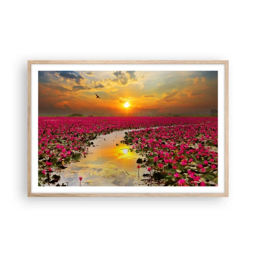 Een poster in een licht eiken lijst - Het geheime leven van het meer - 91x61 cm