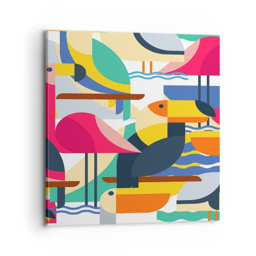 Schilderen op canvas - Vogelfeestje - 70x70 cm