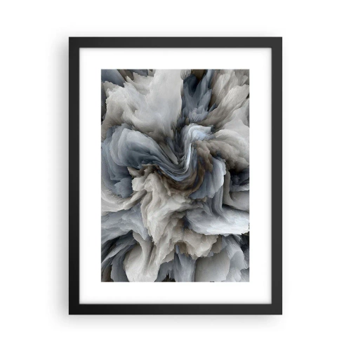 Poster in een zwarte lijst - Steen en bloem - 30x40 cm