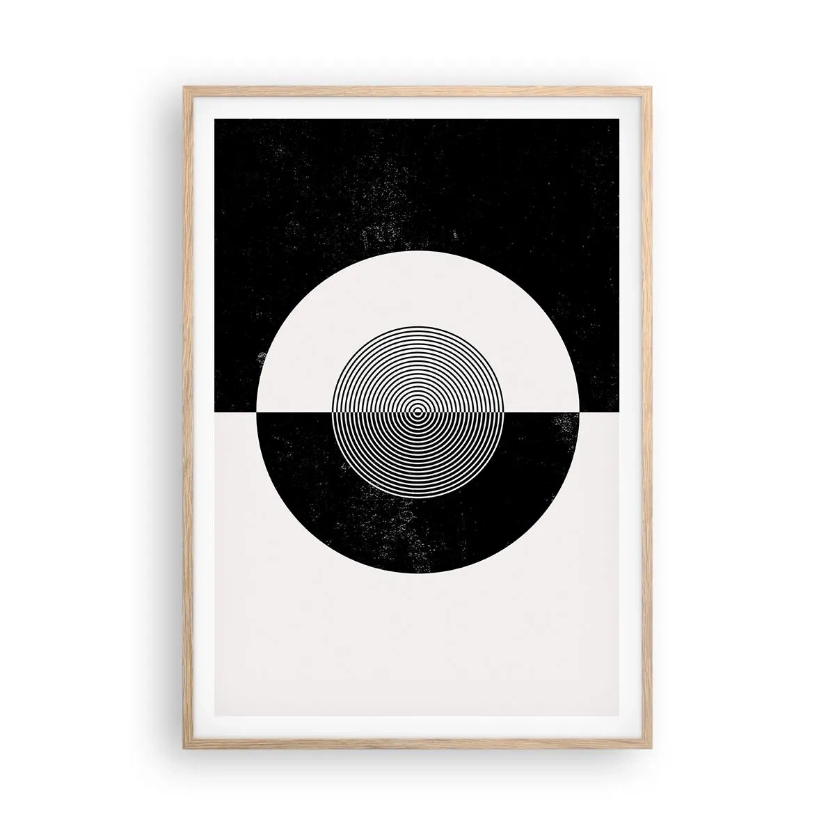 Een poster in een licht eiken lijst - Harmonie in zwart-wit - 70x100 cm